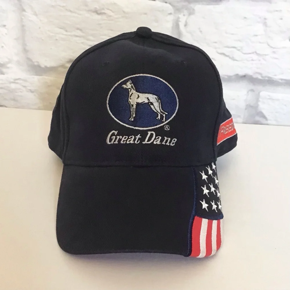 Great Dane Trailers NWOT Trucker Baseball Cap Navy Blue Adjustable USA Flag - Picture 8 of 8